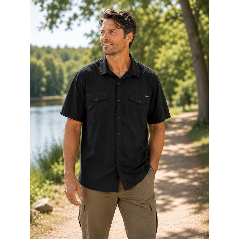 5.11 Tactical Mens Size XL Black Short Sleeve Shirt Performance Button Front